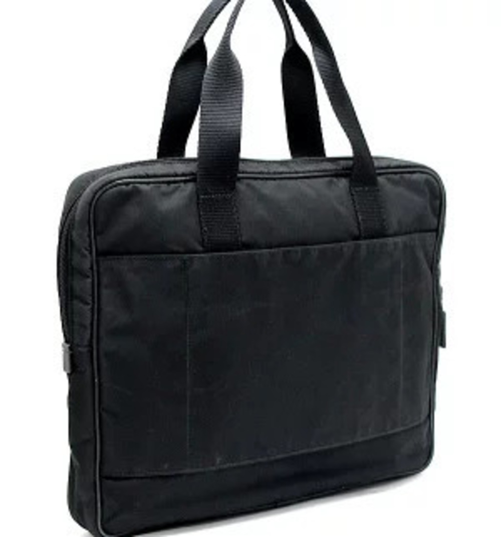 Prada Briefcase Bag Triangle Business Black